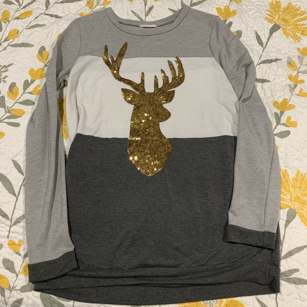 Sequin Reindeer Sweater